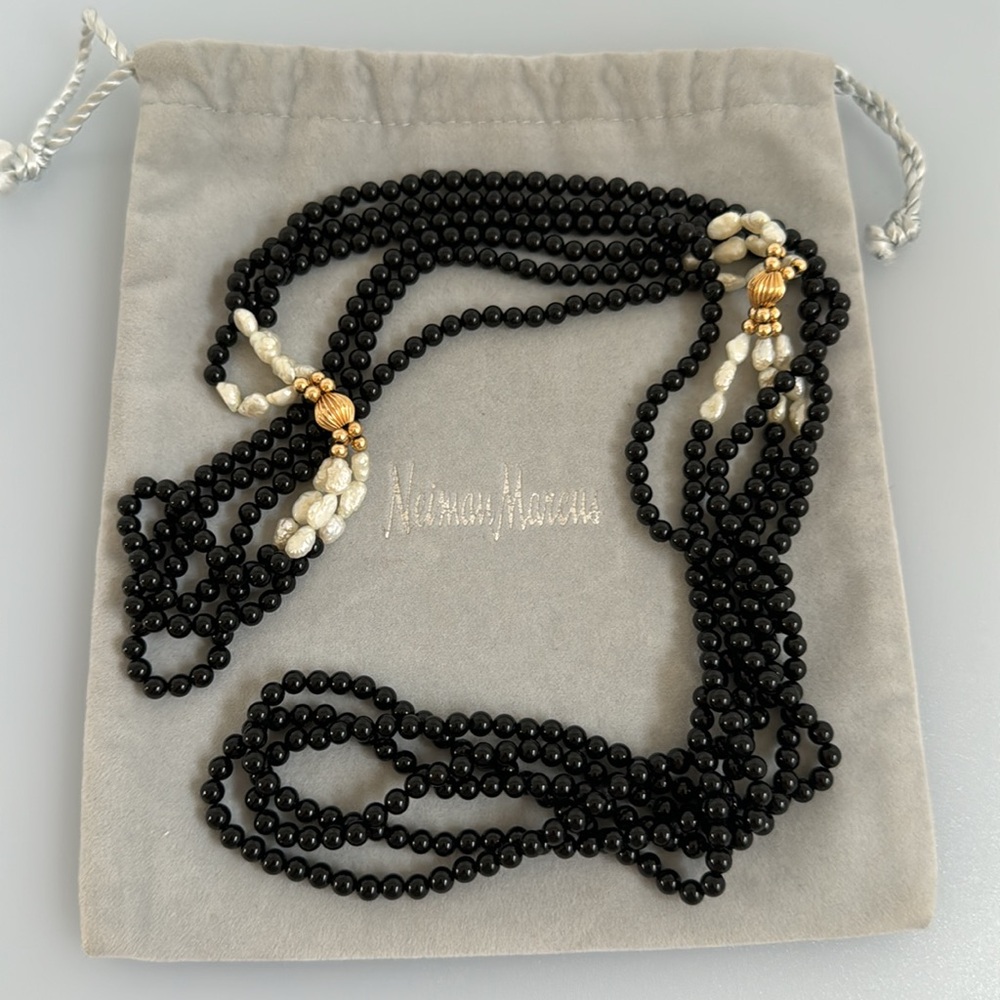 14k real solid gold ÓNIX freshwater Pearls necklace